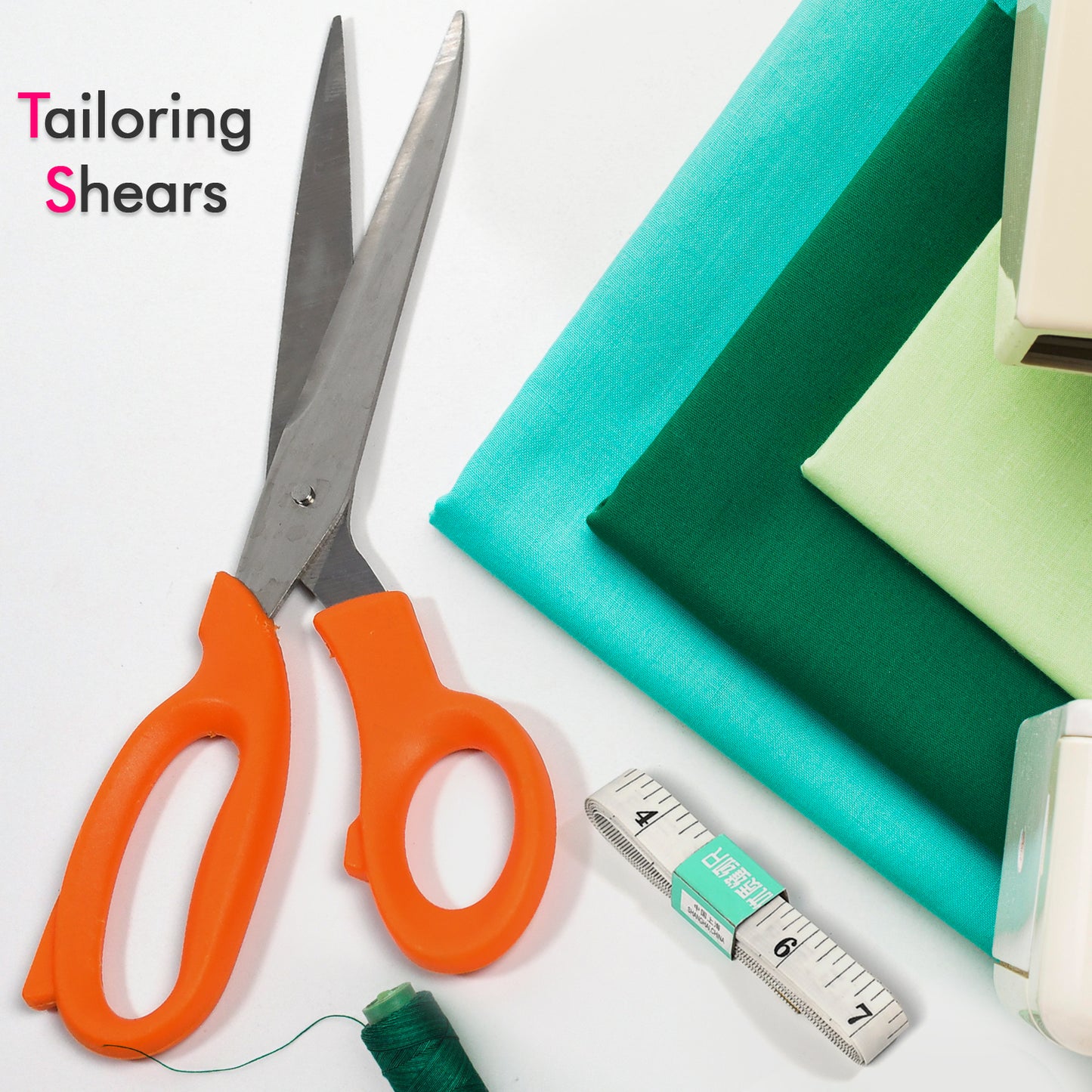 Wukusy tailor scissors and flexible measuring tape for home use, high-quality sewing tools for precise tailoring and measurements.