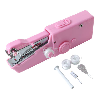 Portable handheld sewing machine by Wukusy with threading and control buttons, compact and easy to use for quick sewing tasks.