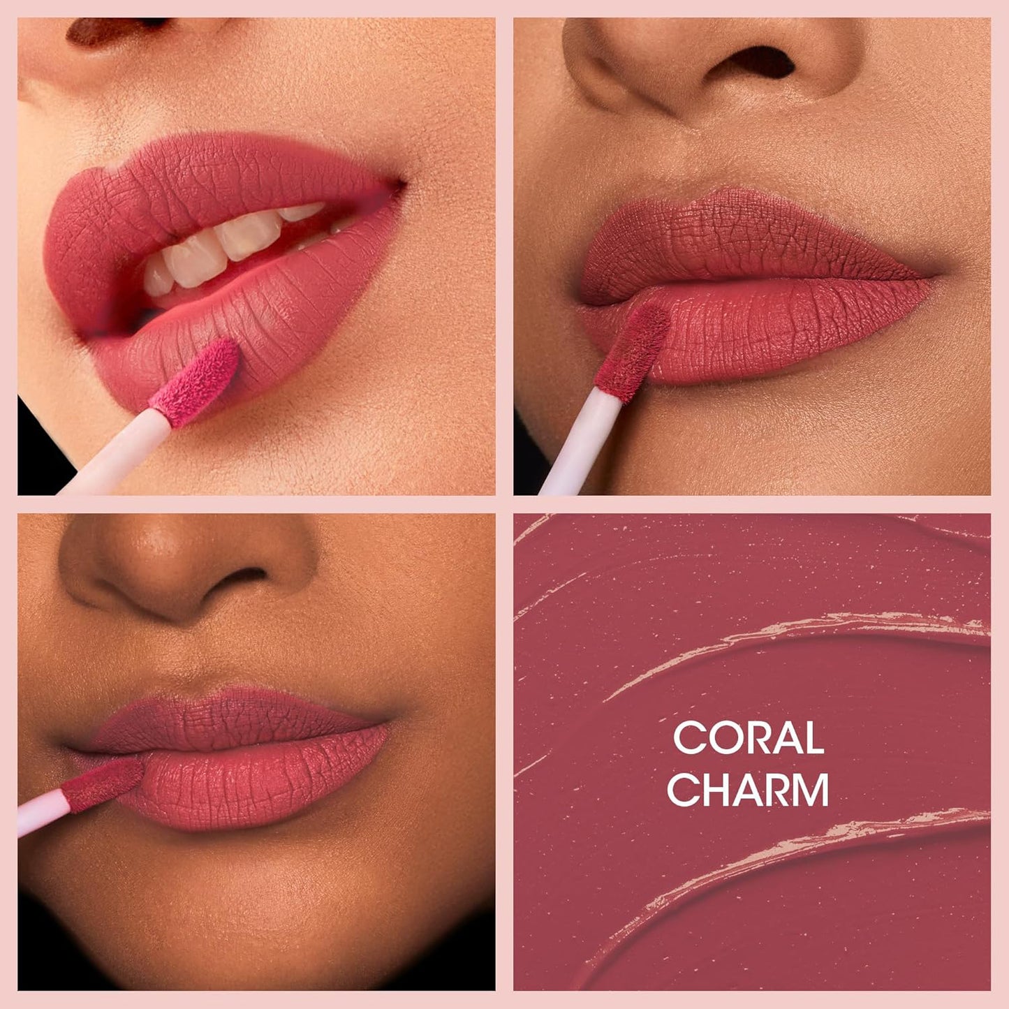 Wukusy Og Beauty Coral Charm Moisture Lock Liquid Lipstick in sleek 4.5ml tube, vibrant coral shade, health and beauty product