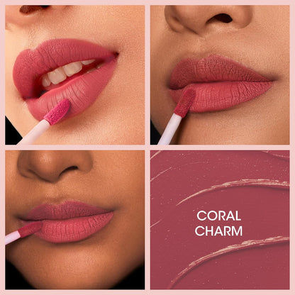 Wukusy Og Beauty Coral Charm Moisture Lock Liquid Lipstick in sleek 4.5ml tube, vibrant coral shade, health and beauty product
