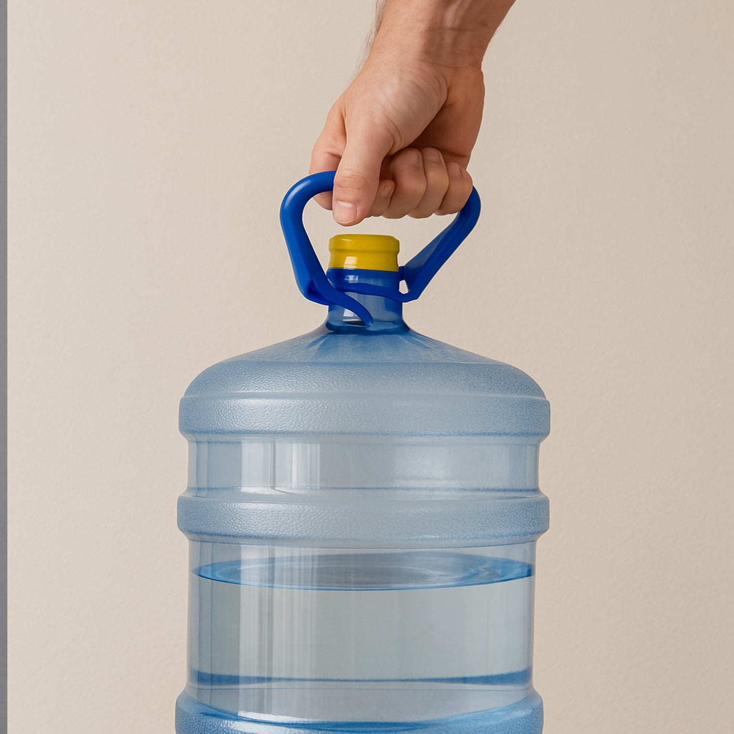 Wukusy heavy-duty plastic water bottle handle for 20L water cans, designed for easy lifting and transportation.