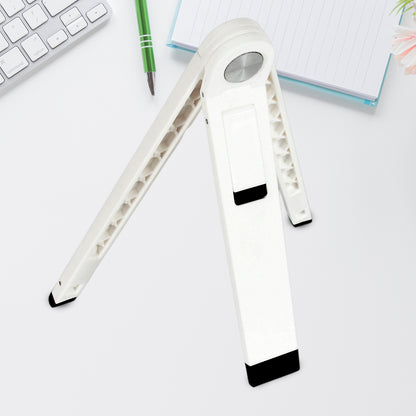 Wukusy adjustable foldable slim tablet stand for mobile devices, featuring a sturdy scaffold design for hands-free use.
