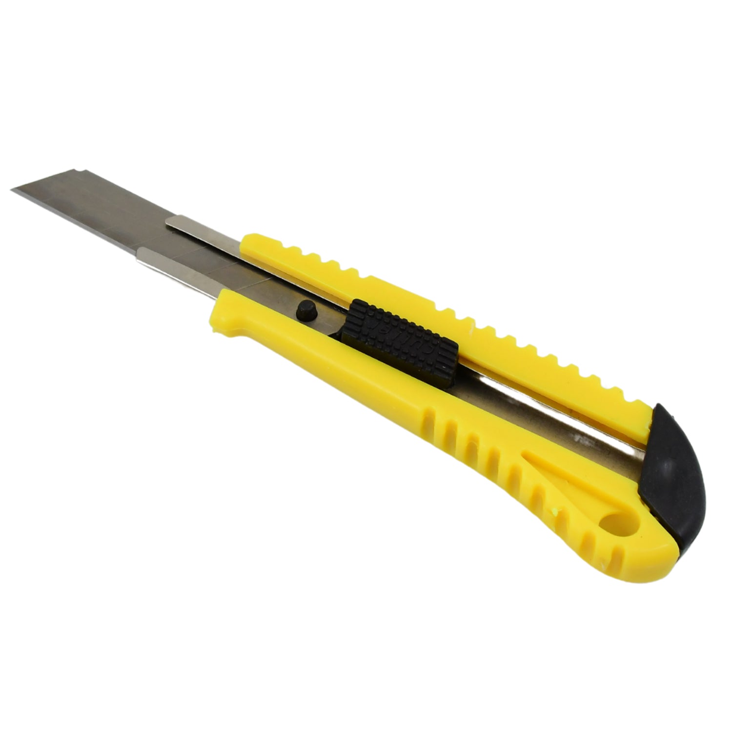 Wukusy heavy duty working cutter knife with black handle and metal blade for industrial cutting tasks.