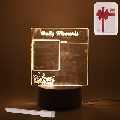 Wukusy Creative Visualization Lamp heart-shaped 3D acrylic decorative lamp for home or office, erasable board for notes and drawings.