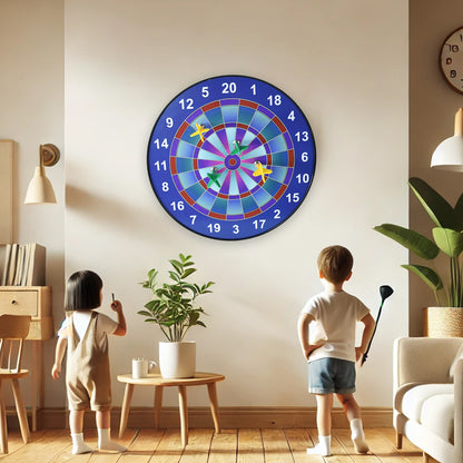 Wukusy magnetic dartboard game set for kids and adults with colorful magnetic darts on a vibrant scoreboard.