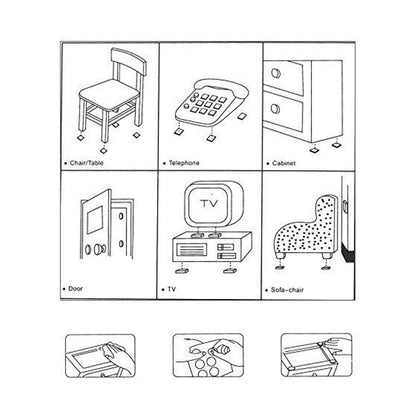Set of 28 Wukusy rubber furniture pads with self-sticking non-slip design for noise reduction and furniture protection.