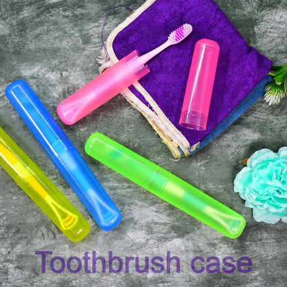 Wukusy 4-pack plastic toothbrush covers with anti-bacterial design, ideal for travel and home toothbrush storage.