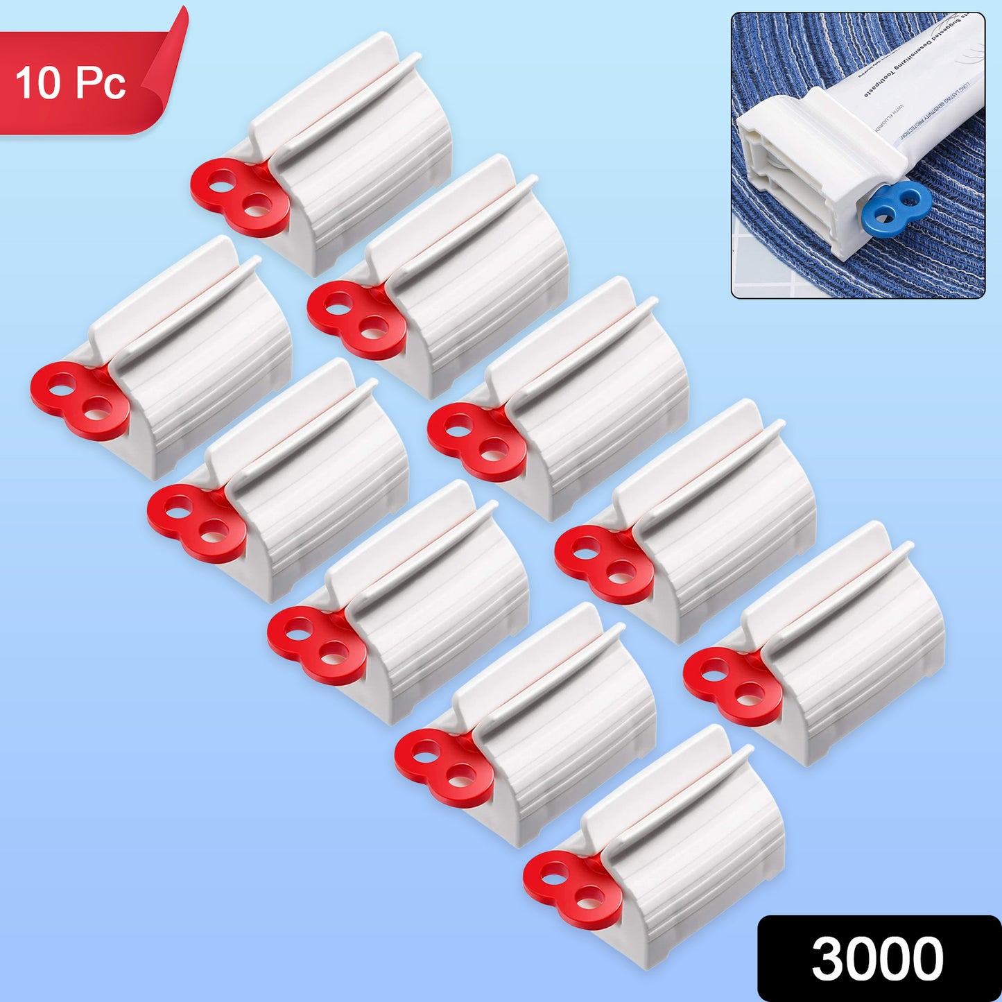 Set of 10 Wukusy premium plastic tube squeezer dispensers for home improvement, shown with various sizes and easy-to-use design.
