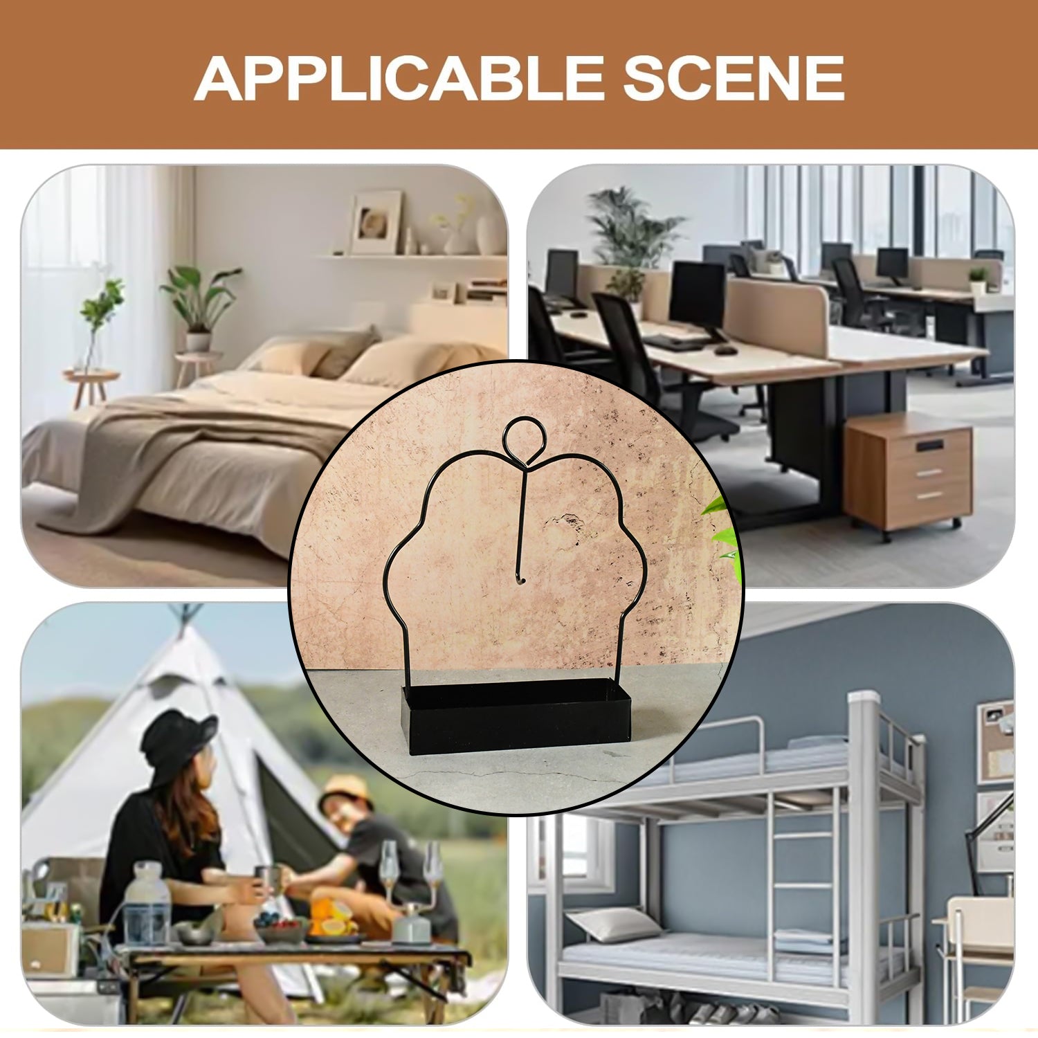 Wukusy mosquito coil holder stand in black, designed for safe and convenient mosquito coil use, featuring a compact, sturdy design.