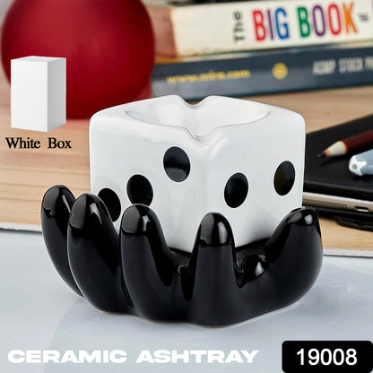 Colorful ceramic ashtray by Wukusy with retro design, featuring vibrant patterns, perfect as a unique smoking accessory or collectible.