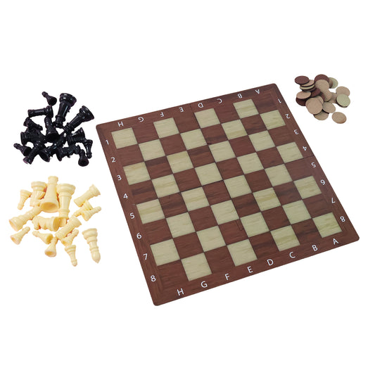 Wukusy 2-in-1 travel game set featuring chess and checkers on a compact board, ideal for portable gameplay and family fun.