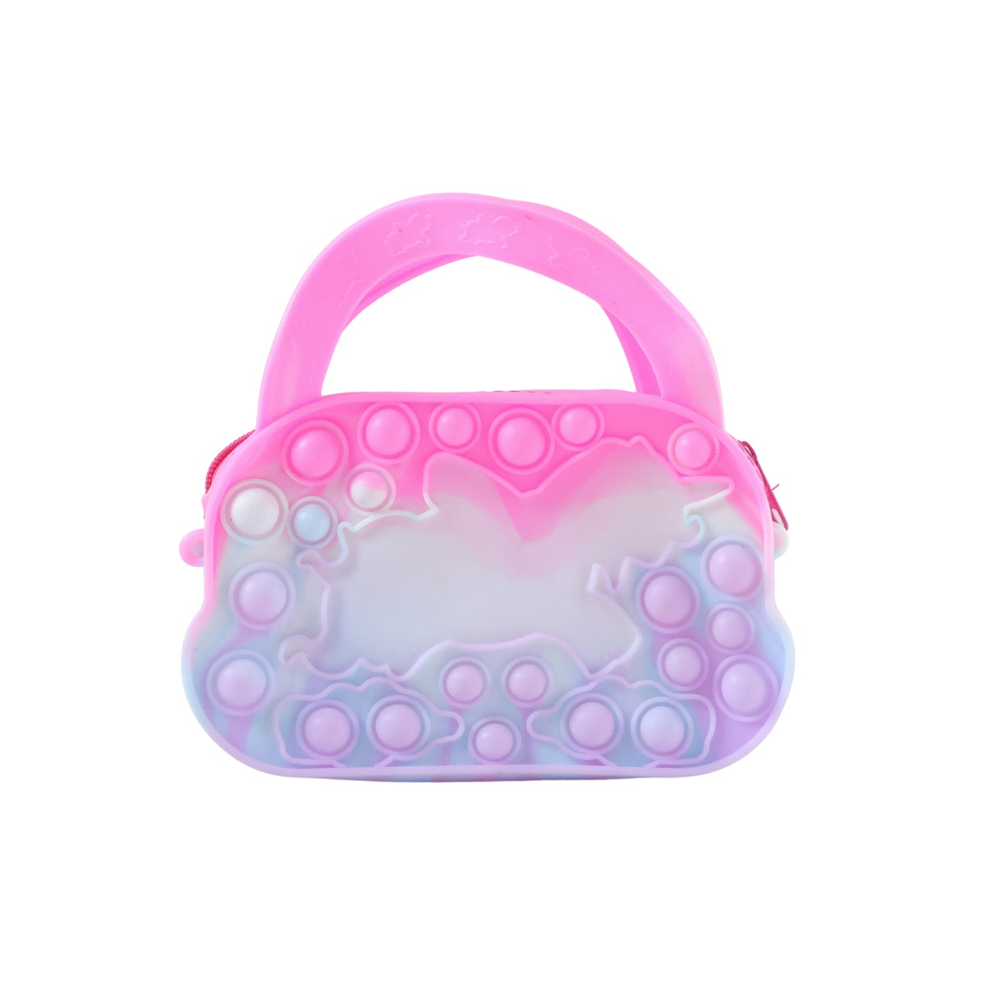 Wukusy silicone pop it coin purse with zipper and handle, colorful, flexible, and portable for coins and small essentials.