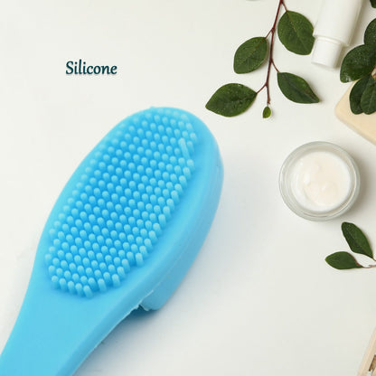 Wukusy silicone makeup cleaning finger wash and facial cleansing brush in mixed colors, used for gentle face skincare.