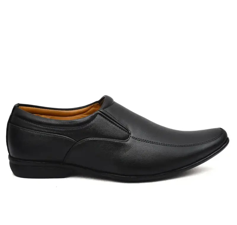 Black men's formal moccasin shoes from Ekom, stylish office shoes suitable for men and boys, featuring a sleek design.