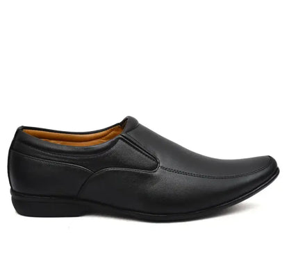 Black men's formal moccasin shoes from Ekom, stylish office shoes suitable for men and boys, featuring a sleek design.