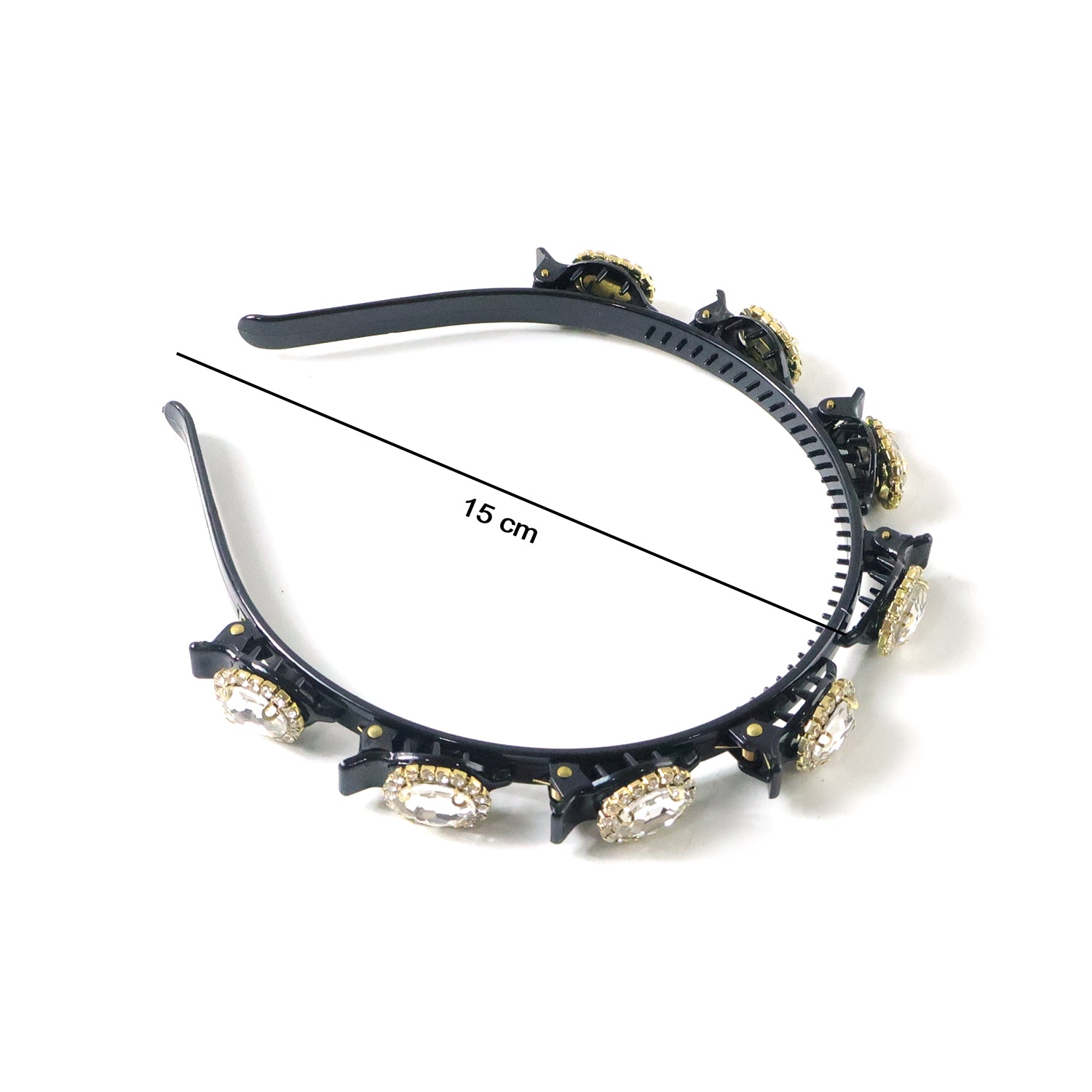 Wukusy premium crystal-studded designer hairband for women and girls, featuring sparkling embellishments and elegant style.