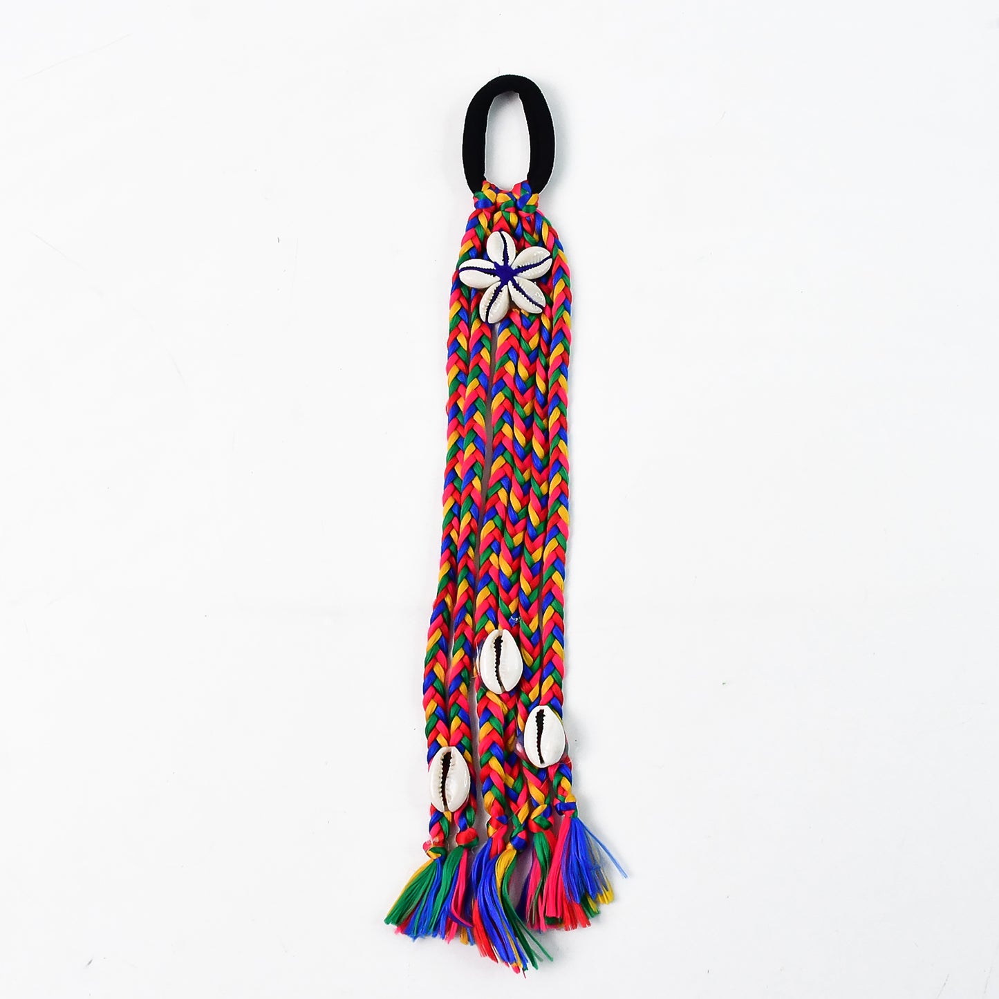 Multicolor braided hair accessory by Wukusy featuring a stylish Kodi string bow, perfect for adding vibrant flair to hairstyles.