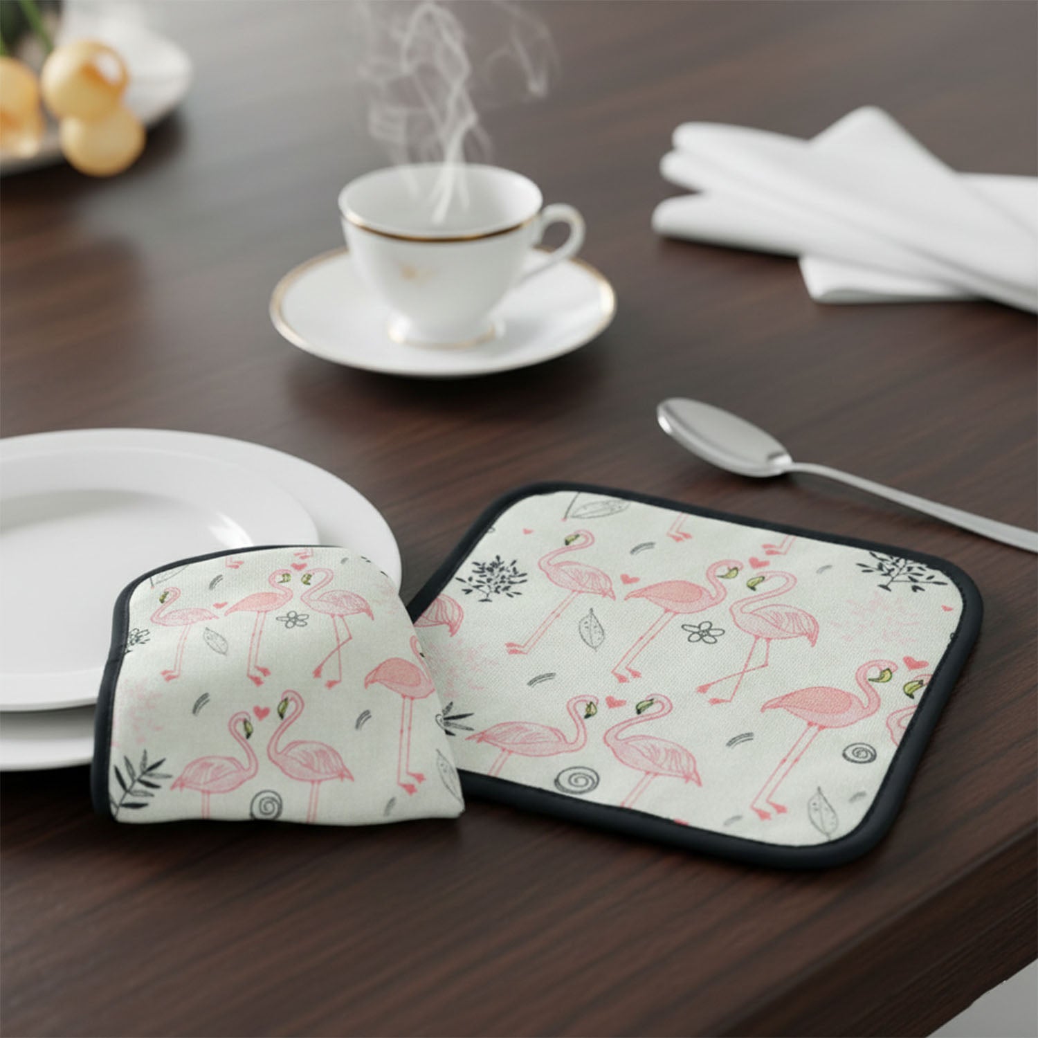 Wukusy printed kitchen pot holder heat resistant mat with colorful design, 2020 cm, for protecting surfaces from hot cookware.