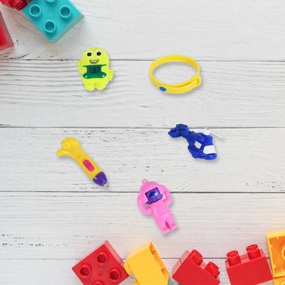 Colorful Wukusy 5-piece toy combo set for kids with a potli bag, featuring attractive and unique toy designs perfect for gifting.