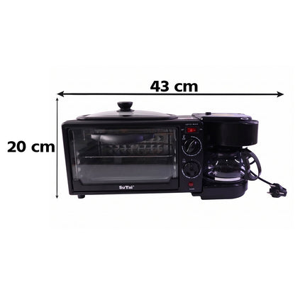 Wukusy Suta 3-in-1 breakfast maker, compact kitchen multi-functional appliance with toaster, coffee brewer, and egg cooker.