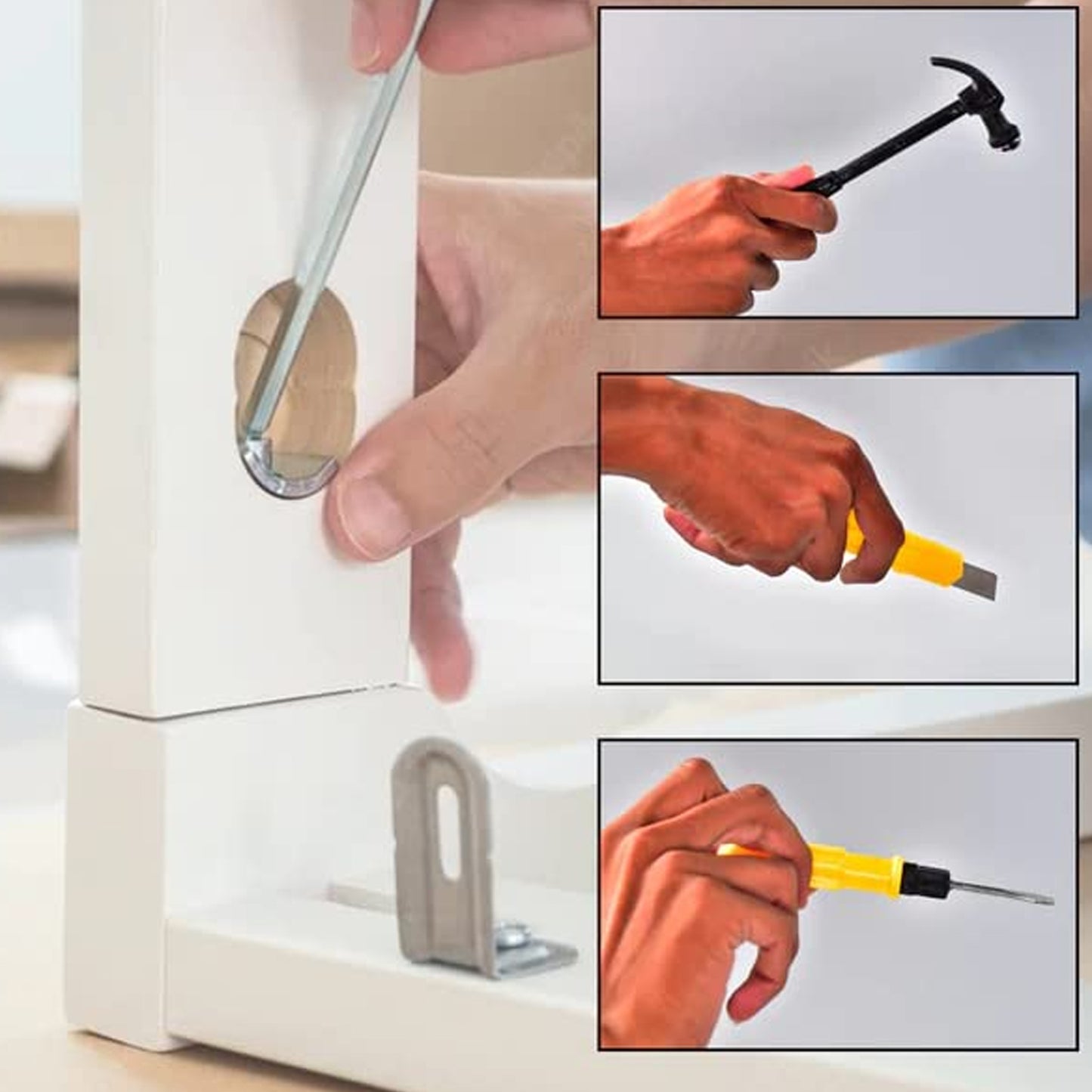 Wukusy mini hardware tool kit with hammer, screwdriver, and cutter set, compact and portable for household repairs.