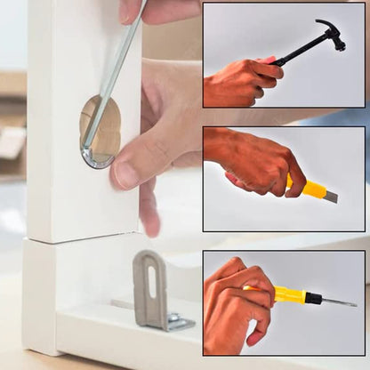 Wukusy mini hardware tool kit with hammer, screwdriver, and cutter set, compact and portable for household repairs.