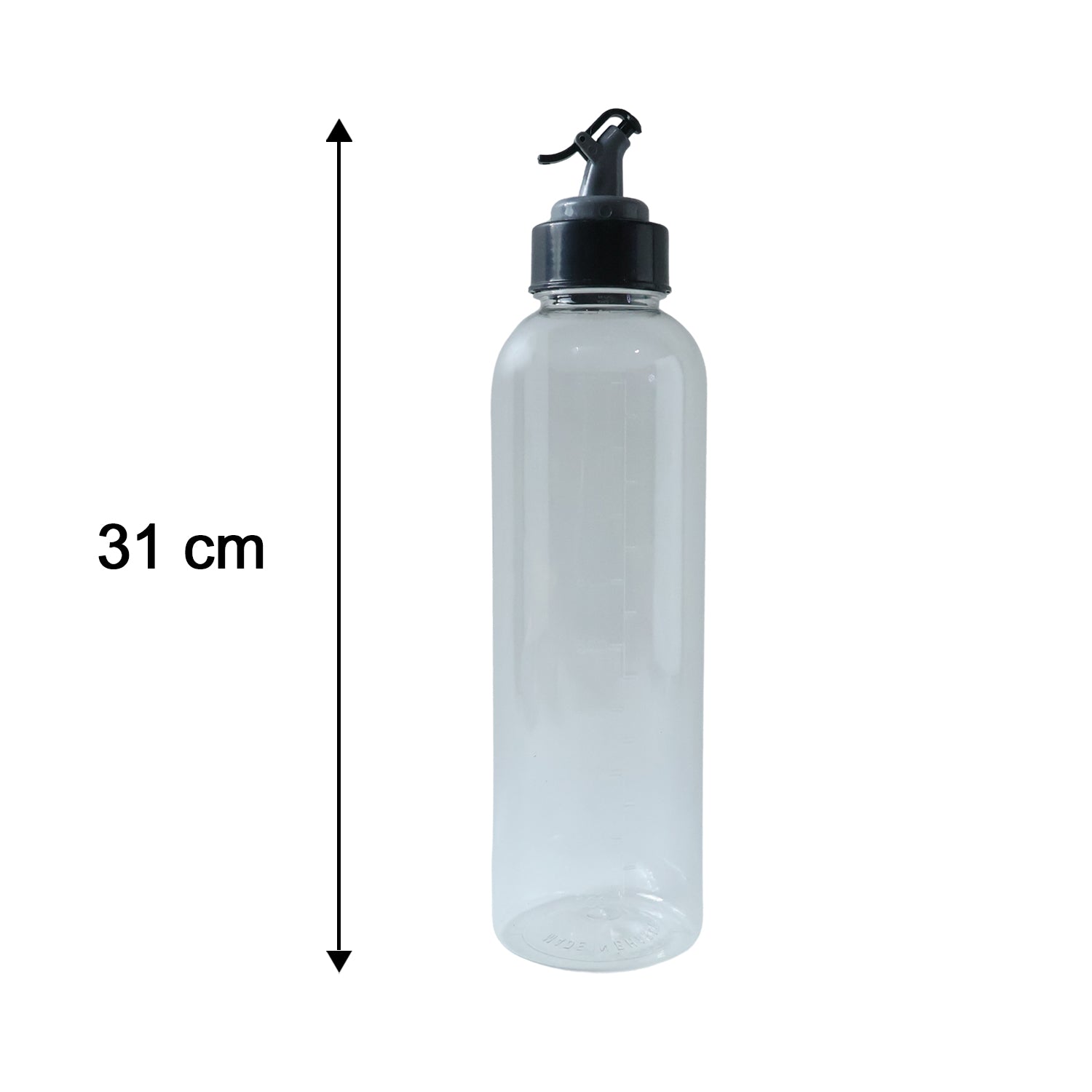 Wukusy 900 ml multipurpose oil dispenser bottle with flip top pour spout, clear plastic container with black flip lid