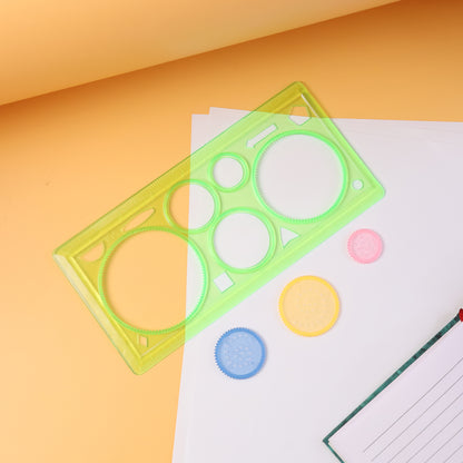 Wukusy Design Ruler Spirograph Geometry Stencil Set for office use, featuring various stencils and rulers for creative drawing.