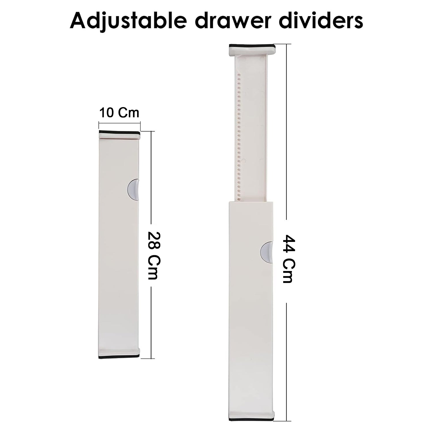 Wukusy expandable drawer divider for home and office, showing adjustable plastic organizer in a drawer for clutter separation.
