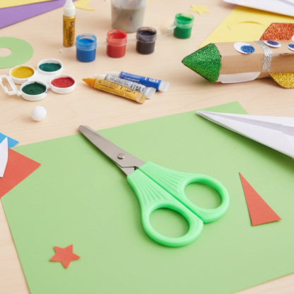 Kids crafting and stationery set by Wukusy with colorful markers, scissors, glue, and paper for creative activities.