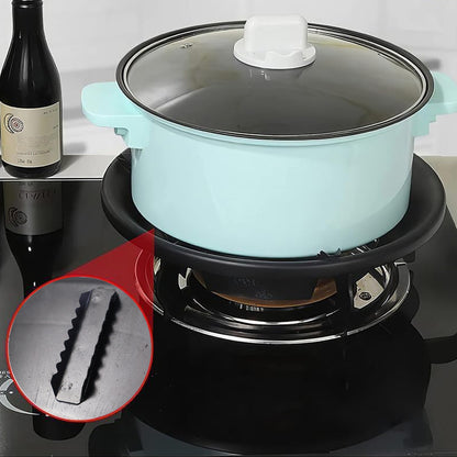 Wukusy gas stove flame protector rings, 25x25 cm, set of 4, durable stainless steel cookware accessories for stove safety.