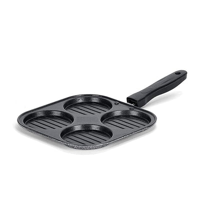 Aluminium appam snack maker with multiple molds for standard-sized appams, designed for versatile snack preparation.