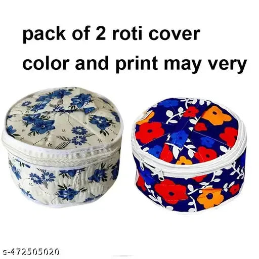 Multicolor pack of 2 chapati and roti covers by 4485, appliance covers for keeping bread fresh and protected.