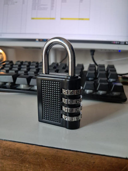 Stainless steel cycle lock with numbered combination from 4485, designed for secure bike locking and theft prevention.