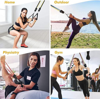 Exercise bands resistance bands set from 4485, suitable for workout and fitness training, including door anchor for men and women.