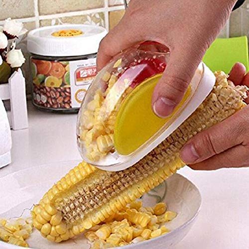 Plastic corn kernel stripper and peeler from 4485, a handy grater and slicer for removing corn seeds efficiently.