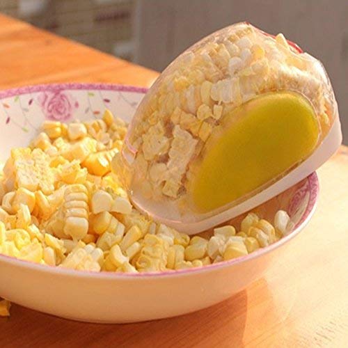 Plastic corn kernel stripper and peeler by 4485, a grater and slicer tool for removing seeds and peeling corn on the cob.