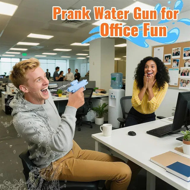 Colorful prank water gun toy from brand 4485, featuring a compact design and multiple vibrant colors for outdoor water play.