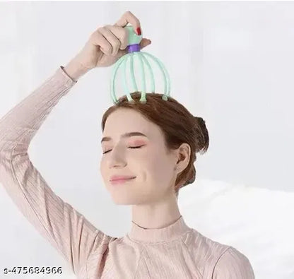 4485 head scalp massager for head pain relief, ergonomic design with multiple massage nodes for soothing scalp relaxation.