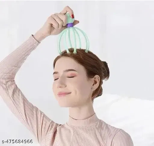 4485 head scalp massager for head pain relief, ergonomic design with multiple massage nodes for soothing scalp relaxation.