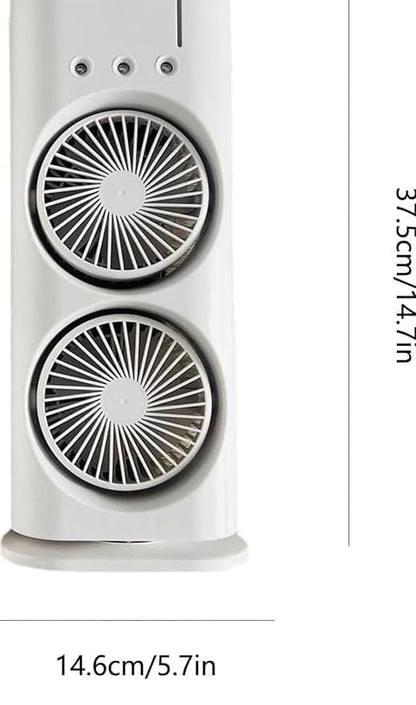 4485 mini desk fan with double-ended spray and mist feature, USB rechargeable portable cooling fan for office and travel.