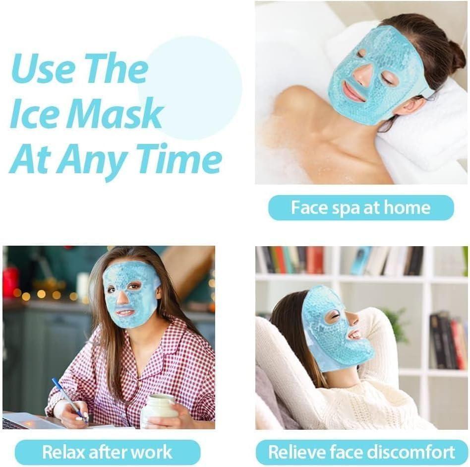 4485 cool gel full face mask, summer ice cooling sleeping PPE mask designed for comfort and temperature regulation.