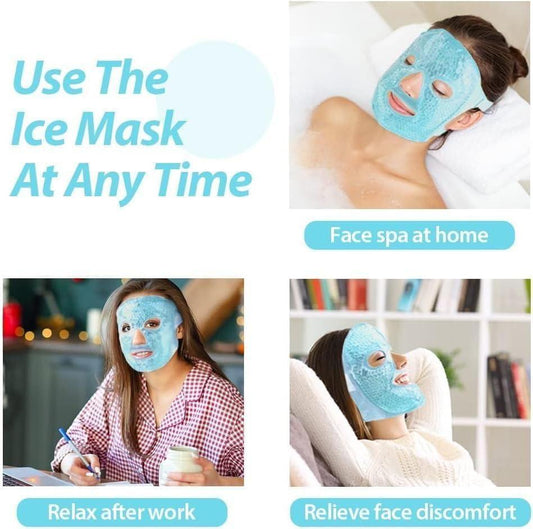 4485 cool gel full face mask, summer ice cooling sleeping PPE mask designed for comfort and temperature regulation.