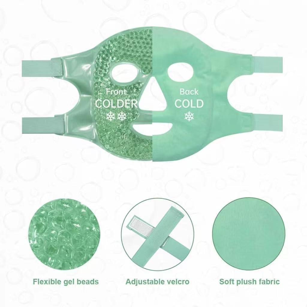 4485 Cool Gel Full Face Mask for summer, ice cooling sleeping PPE mask, soft fabric with cooling gel for comfort.