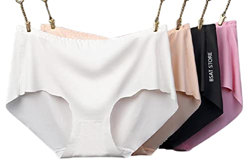 Women's seamless hipster ice silk panties by 4514 in multicolor, showing smooth fit and comfortable waistband.