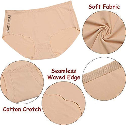 Set of three multicolor ice silk women's briefs by 4514, soft and comfortable innerwear for women.