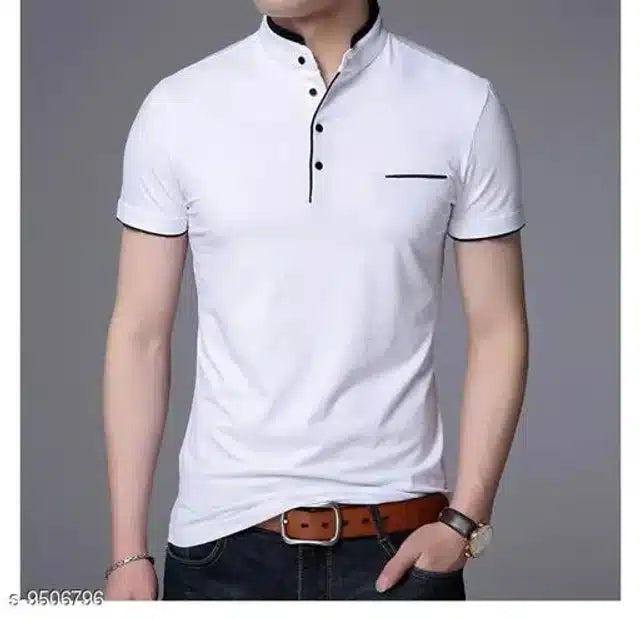 White men's T-shirt by 4567, size M, featuring a classic fit and short sleeves, made from comfortable cotton fabric.