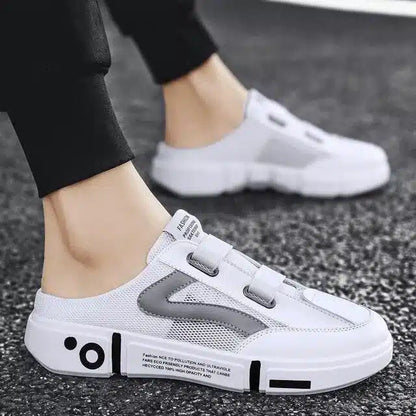 White men's sneakers by 4597, size 6, featuring a sleek athletic design and breathable material for casual wear.