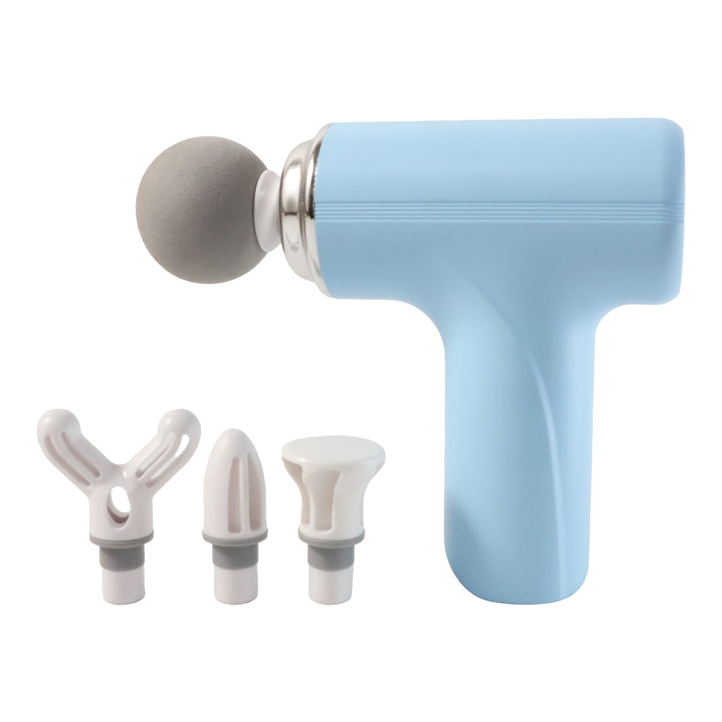 Wukusy electric vibrating massage gun with multiple interchangeable heads for muscle relief and relaxation.
