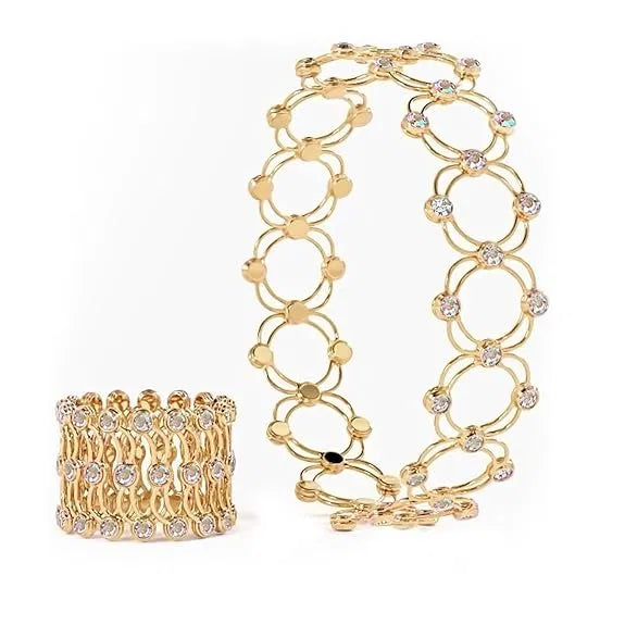 Multi-style bracelet cum ring jewelry for women and girls, featuring custom design by 4629, shown on a woman's wrist and hand.